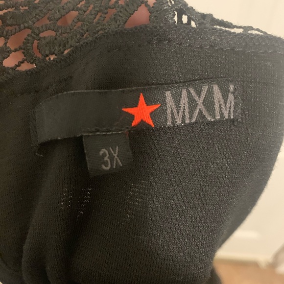 MXM Black Peplum Top with Lace Collar - 3X - Picture 6 of 7